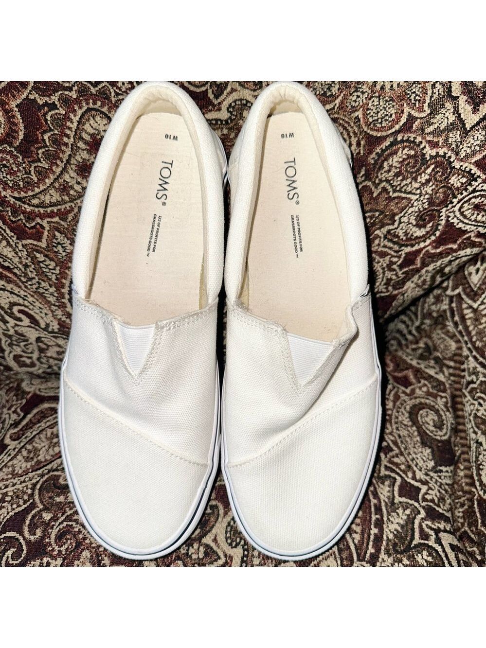 New (Store Display) Women’s Size 10 Toms Alpargata Canvas Slip on Boat Shoes